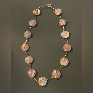 Elegant Stone Necklace with Gold Accents